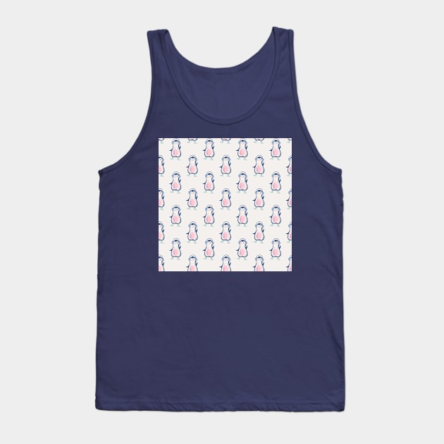 Christmas pattern with cute cartoon penguins Tank Top by DanielK